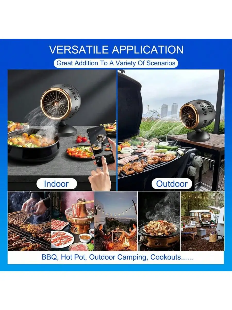 1PC USB Power Supply Mini Range Hood With 1pc Detachable Filters, Portable Desk Ductless Kitchen Hood, Adjustable Angle And Heig