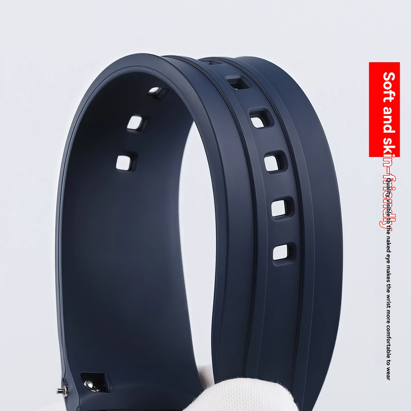 21mm Quick-release waterproof Strap For Longines HYDROCONQUEST L3.742/L3.781.4 782 FKM Fluorine rubber Watchband with Bracelet view 5
