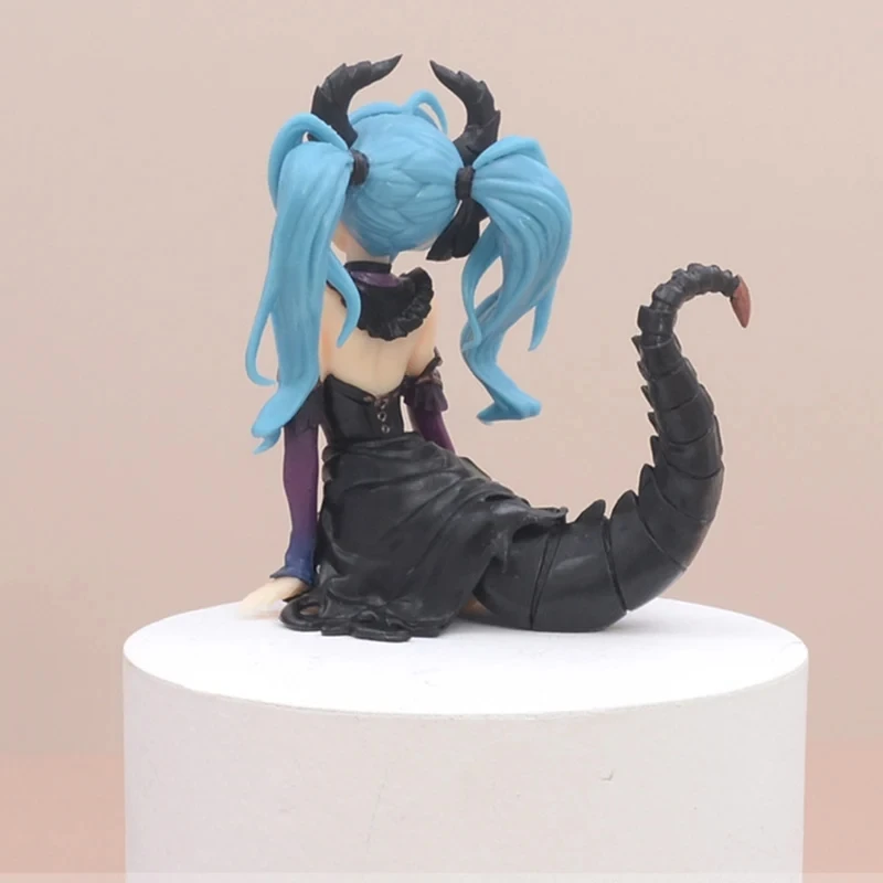 15cm bonito miku dragão empregada anime figura de ação menina pequeno diabo sentado macarrão rolha modelo brinquedos criança boneca pvc encaixotado
