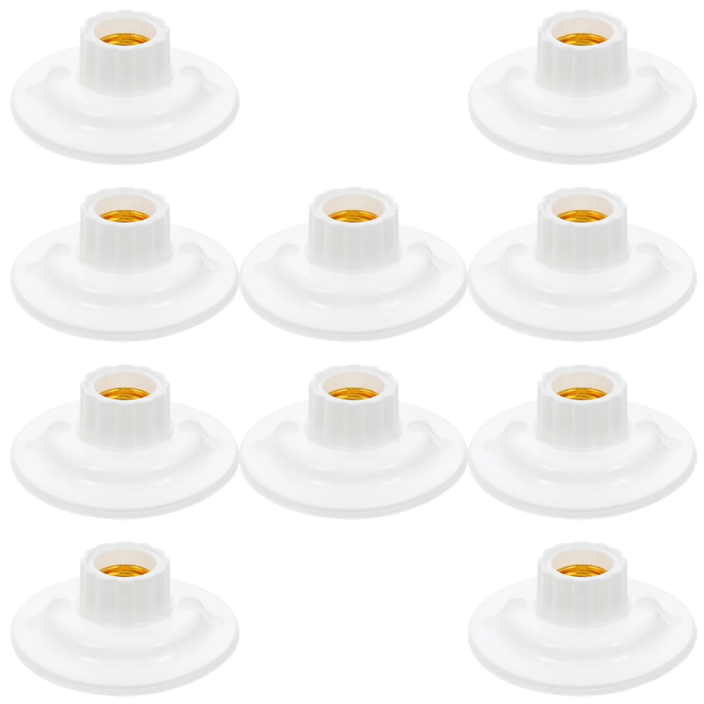 

10pcs E27 Retardant Lamp Holder Socket Bulb Base Screw Type Lamp Light Socket Replacement Light Sockets for Home Office Use LED