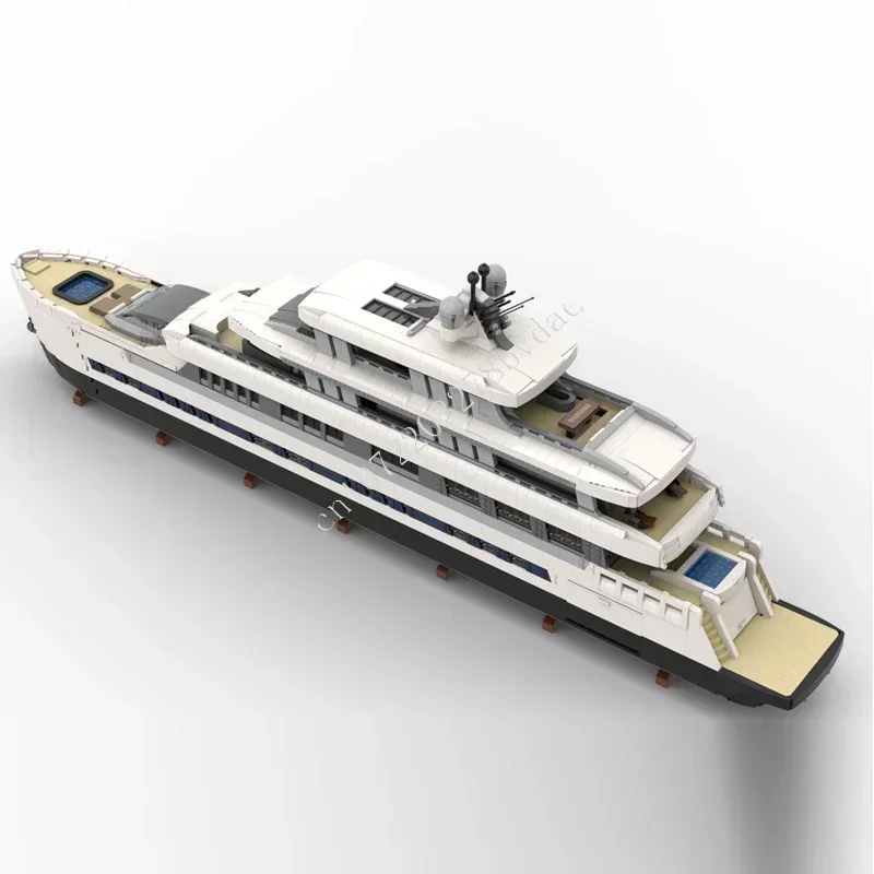 16189 pièces MOC grand Yacht de luxe Puzzle personnalisé modèle de navire de guerre ensemble technique bricolage assemblage créatif enfants Puzzle jouet cadeau de noël