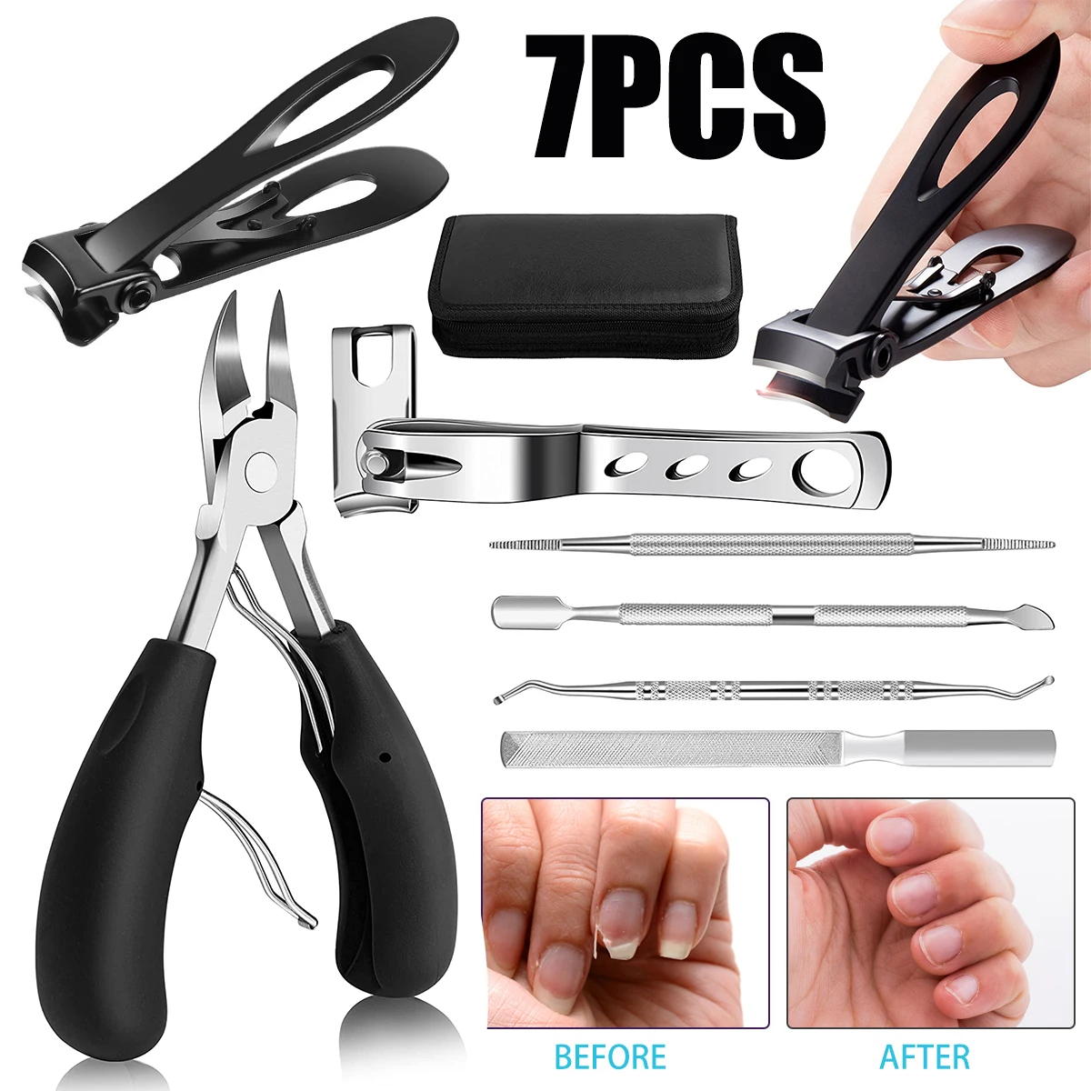 

Toenail Clippers Nail Cutters Professional Pedicure Paronychia Tools Manicure Sets Stainless Steel Sharp Curved Blade Big Pliers