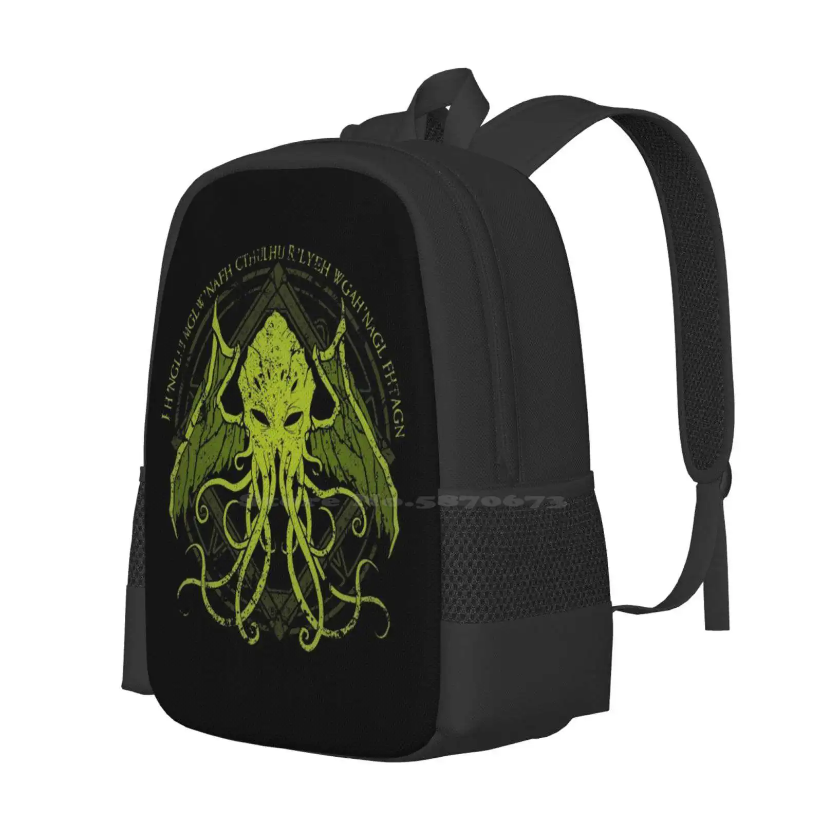 Cthulhu - Lovecraft - Distressed Chant Design V2 Hot Sale Schoolbag Backpack Fashion Bags Cthulhu Eldritch Horror Lovecraftian