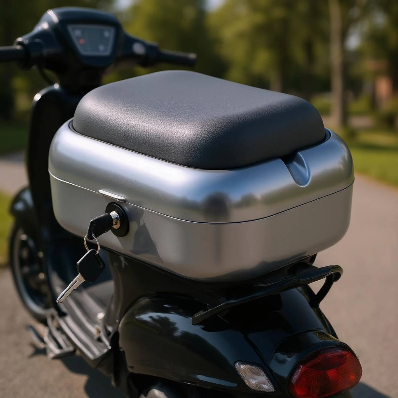 

Lockable Scooter Trunk Hard-Shell Scooter Seat Storage Box