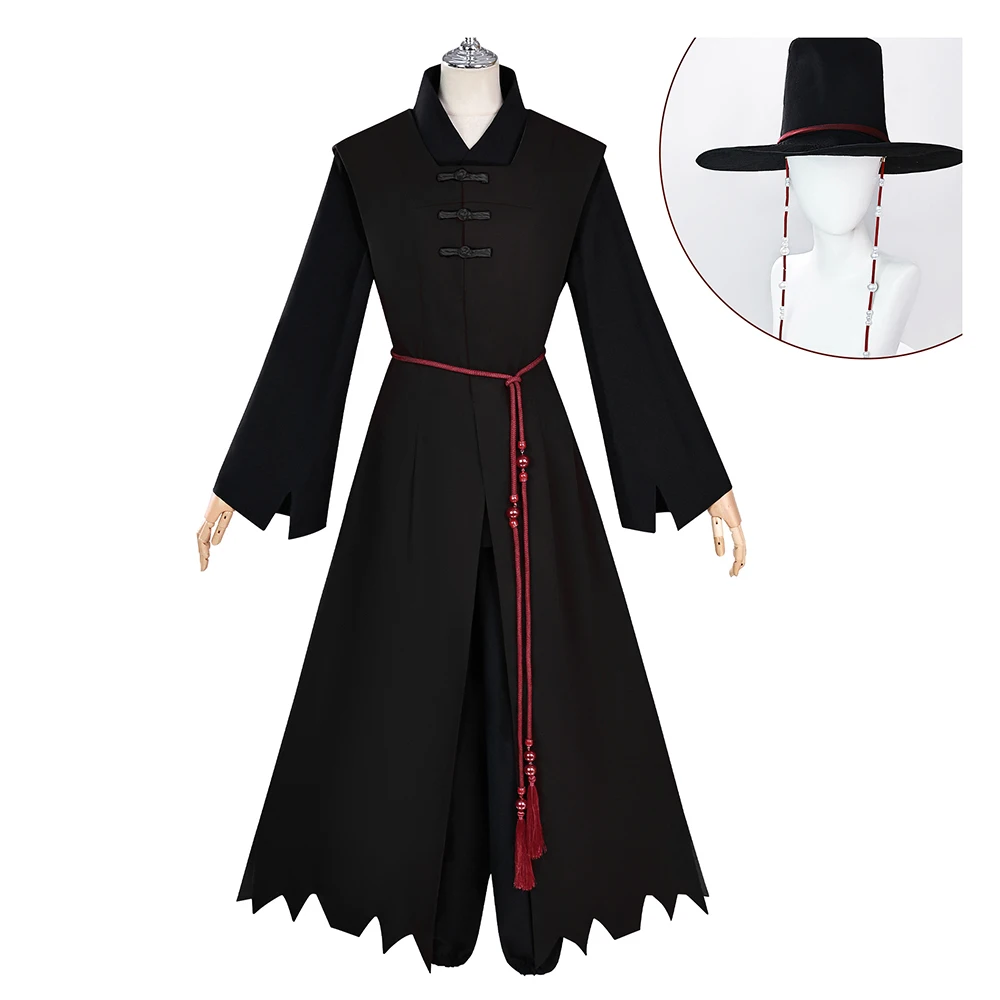 

Saja костюм для косплея для мальчиков, охотники на демонов, куртка для косплея, комплект брюк, униформа, шляпа, наряд для ролевых игр на Хэллоуин, одежда в стиле аниме