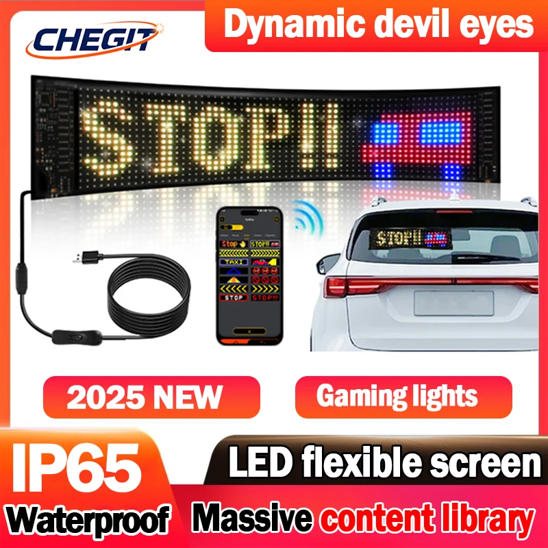 Caminhão olho led diy matriz pixel painel display led sinal de carro animação bluetooth app controle programável tela flexível