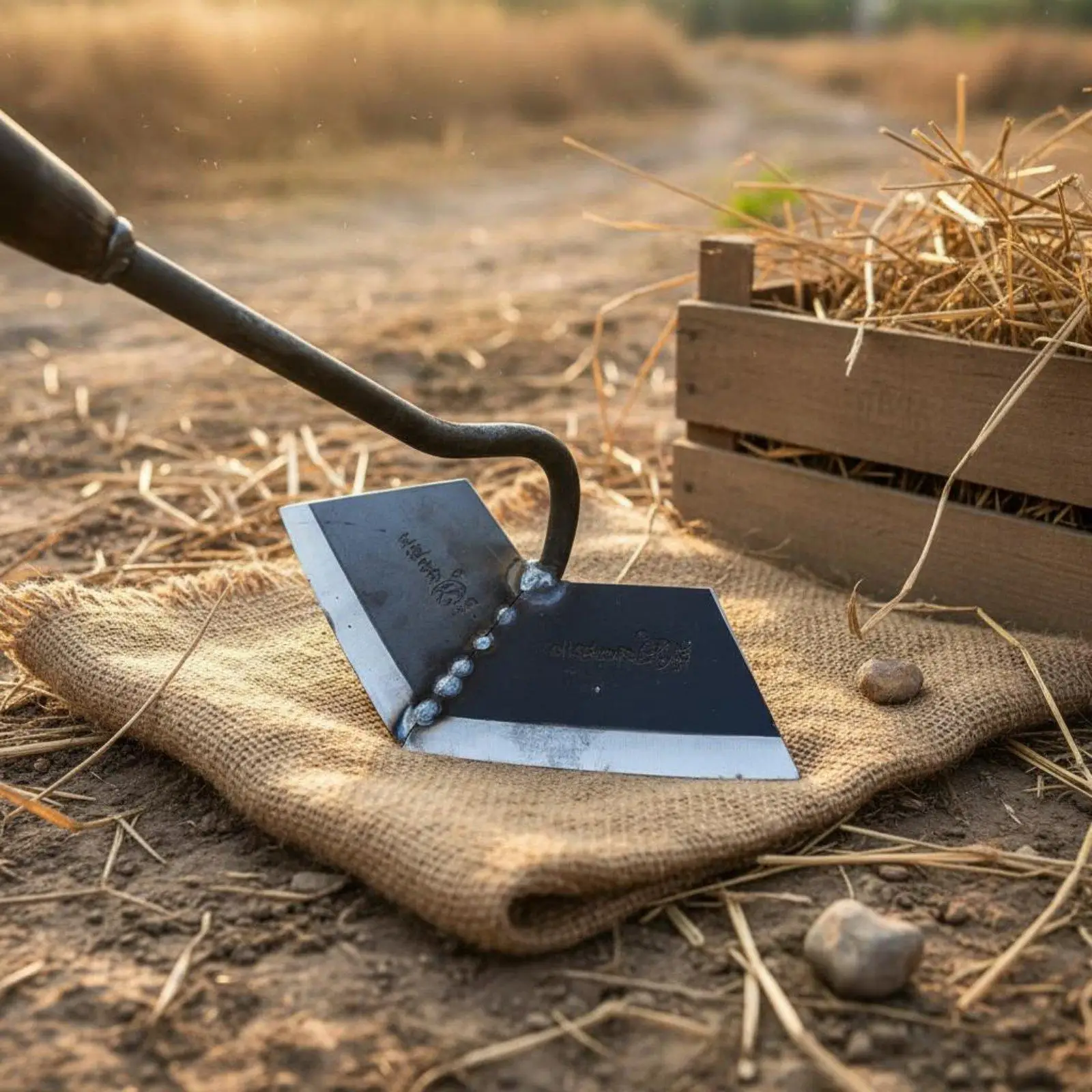 Hollow Head Steel Gardening Hoe Efficient Weeding Tool for Agricultural Soil Loosening and Trenching