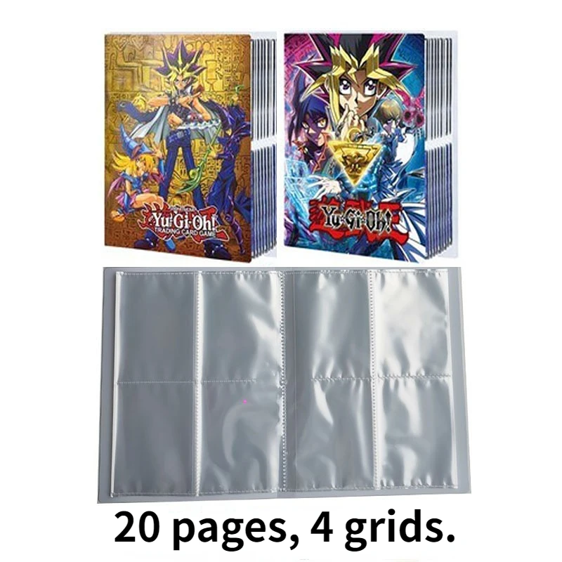 160PCS Yugioh Album Card Holder Book Cartoon Anime Yu Gi Oh Playing Game Card Collectors Notebook Loaded Binder Folder Kids Toys