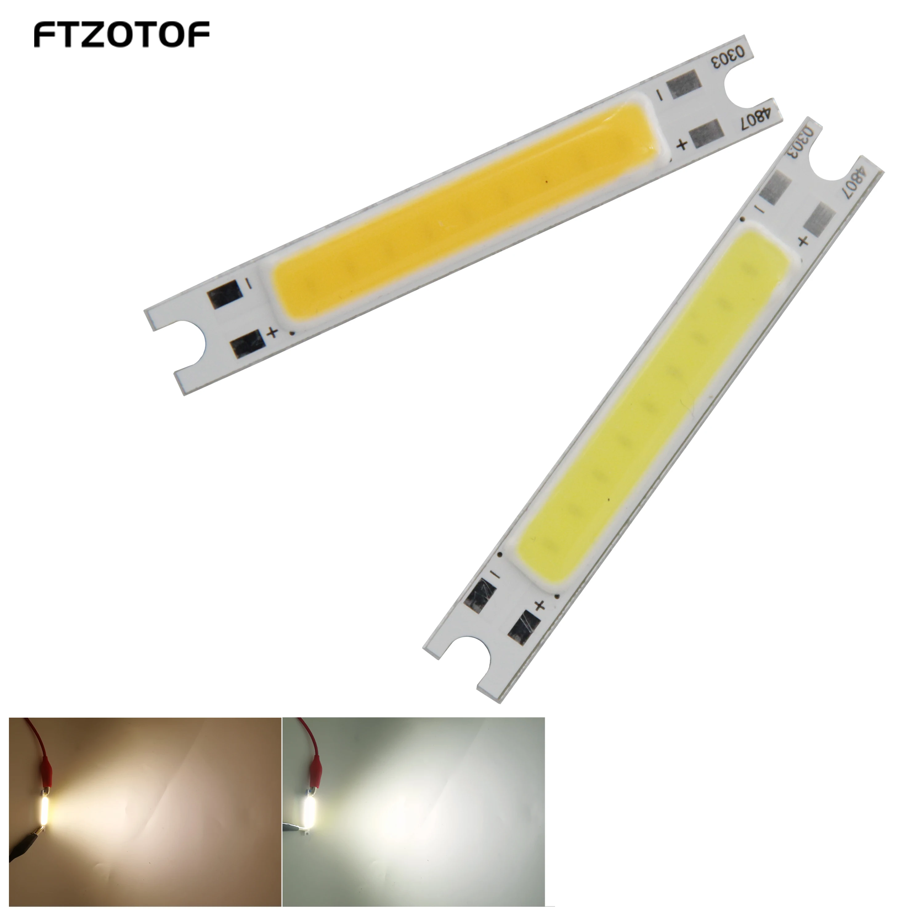 5pcs 10pcs Packing COB LED Lighting Source 48x7mm Wall Lamps DC 3W 9V 300mA Onboard Panel Chip Strip DIY Work Bulbs Fixture