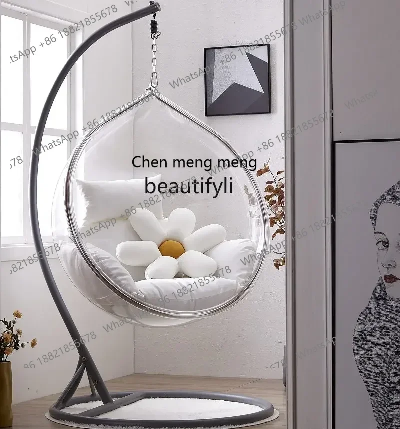 P178 Sedia trasparente Palla di vetro Aliante per interni Cestino sospeso Palla sospesa Poltrona da massaggio Altalena nordica per esterni B & B