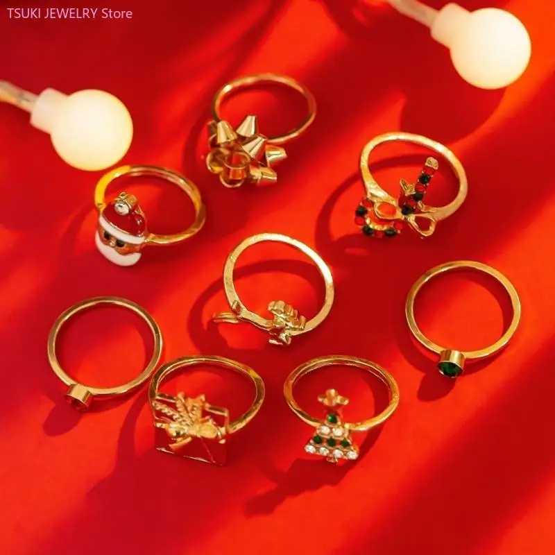 62KE Holiday Spirit Reindeer Rings Accessory Enchanting Christmas Reindeer Rings Adornment for Stylish Festive Outfits