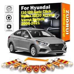 ZUORUI Canbus Car LED Interior Light Kit For Hyundai I10 I20 Getz Click Reina HB20 Accent Verna Solaris 2000-2018 2019 2020 2021