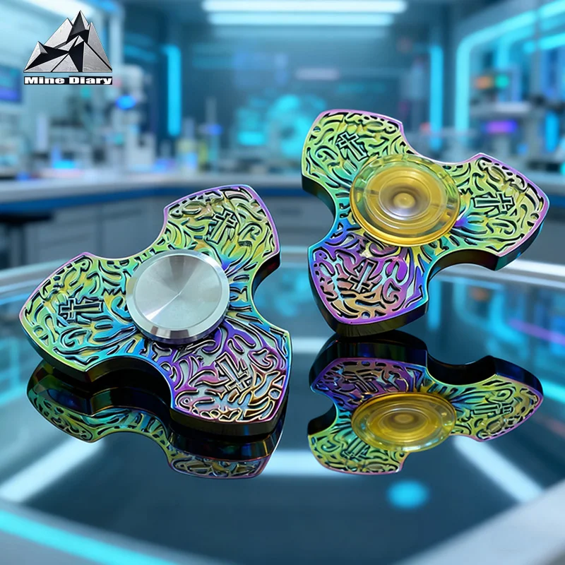 لون رائع تململ سبينر EDC الفولاذ المقاوم للصدأ الإصبع المنزلق الكبار الإجهاد الحد لعبة نافذة الكسارة أدوات الدفاع المحمولة #1