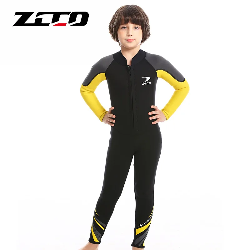 

New Children's Diving Suit2.5MMSwimsuit Boys' One-Piece Long Sleeves Thickened Keep Warm Sun Block Surfing Snorkeling Clothes