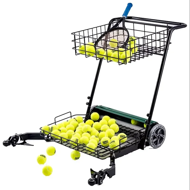 Automatic Tennis Ball Collector Cart Portable Easy Use Court Picker Machine for Training Practice Outdoor Sports Equipment