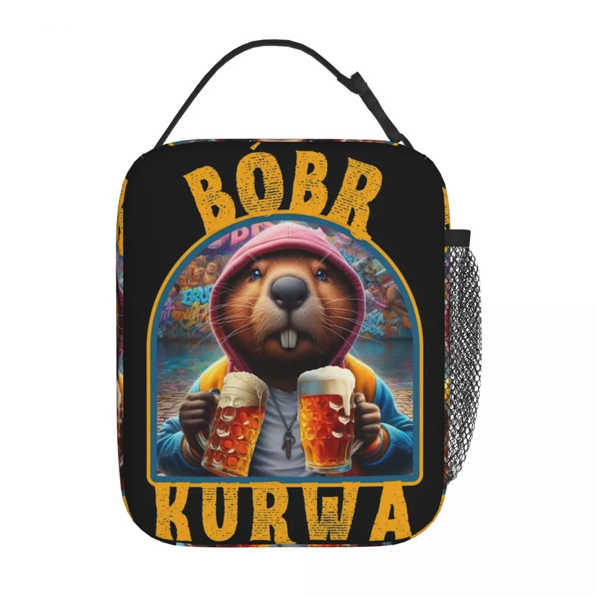 Cheers! Bobr Kurwa Drinking Beer Insulated Lunch Bag Bober Beaver Food Bag Leakproof Thermal Cooler Lunch Box For School Office