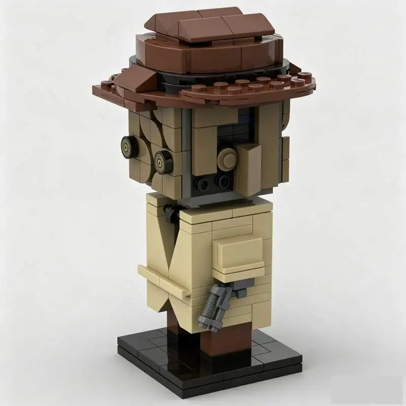 222 PCS Retro Detective Robot Character MOC Model Custom Building Blocks DIY Assembly Educational Toy Birthday Christmas Gifts