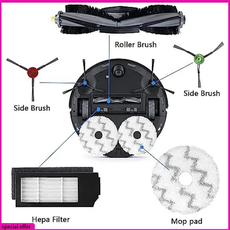 

A65Z для Ecovacs Deebot X1 Omni X1 Turbo робот-пылесос Основная боковая щетка HEPA-фильтр Швабра Тканевые мешки для пыли Запчасти