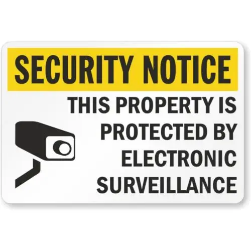 Camera Surveillance Security Aluminum Weatherproof Sign p1231