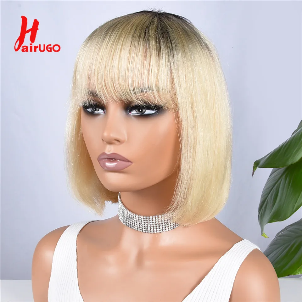 T1B/613 Dark Root Bob Wig Omber Blonde Full Machine Made Wigs Remy Omber Blonde Short BOB Human Hair Wig