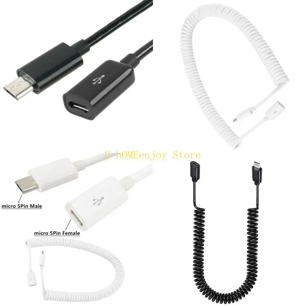 B0KF Micro USB Cable, Female to Male Extension Charging Cord Data Wire Stability Transmission Line 100cm/300cm