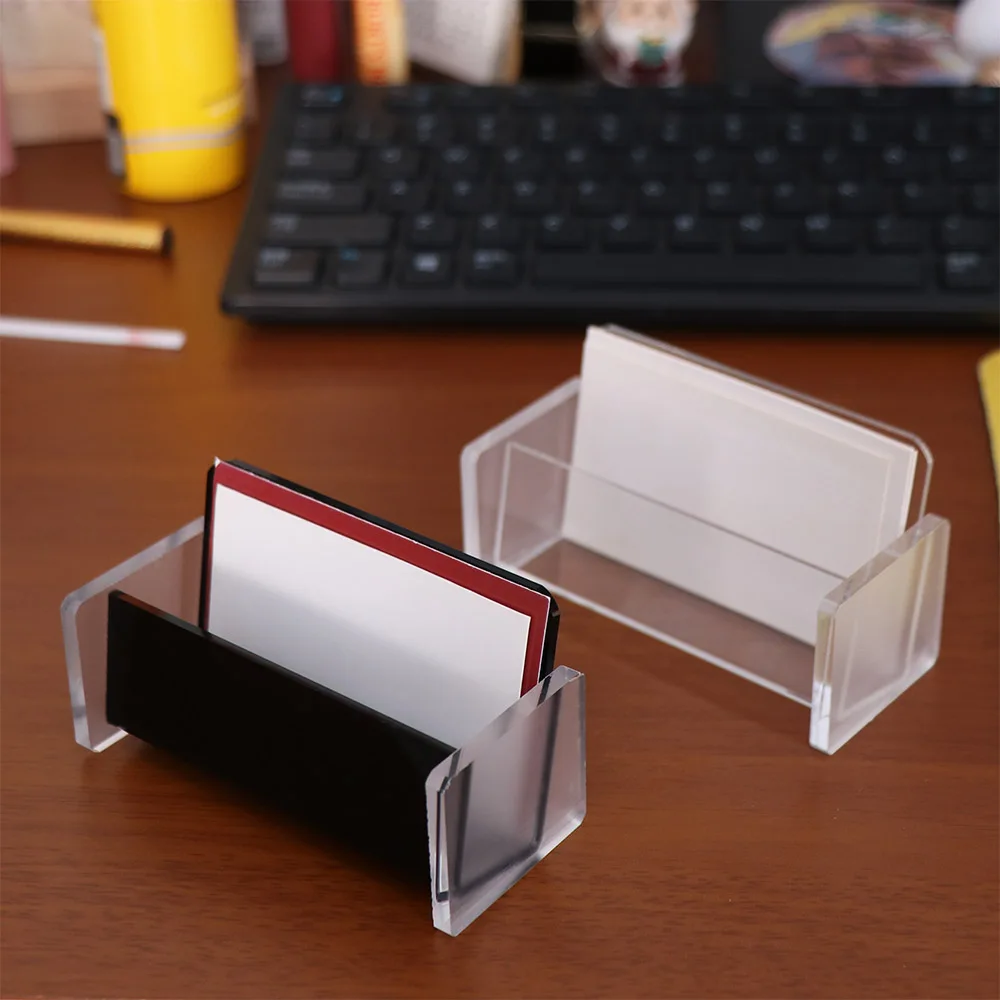Black&Clear Acrylic Business Card Holder Elegant Design Card Storage Business Cards Display Holders High-End Card Organizer