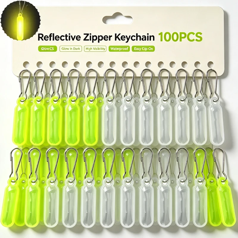 Reflective Luminous Zipper Pull Glow in The Dark Anti-lost Safety Pendant Backpack Jacket Outdoor Camping Zipper Accessories