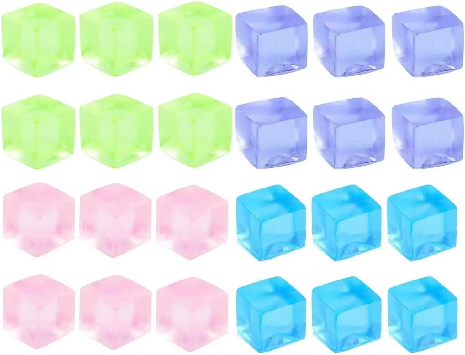 TY kaevixdio 24Pcs Stress Relief Fidget Toys, Ice Cube Squeeze Balls for Adults and Kids, Sensory Toys for Party Favors