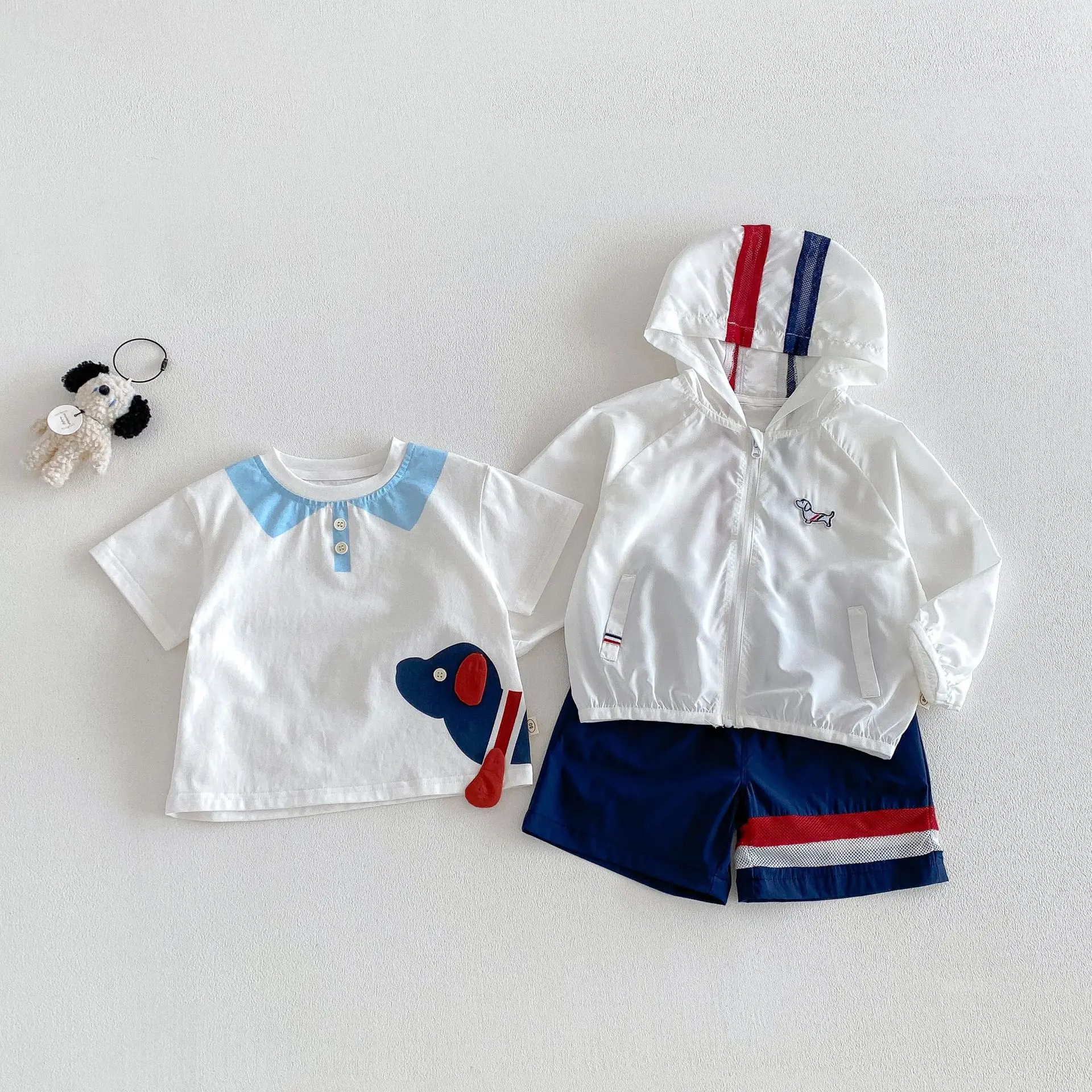 Children's Labeling Air Conditioning Shirt 2026 New Summer Boys' Western Style Korean Edition Dog Coat Baby Thin Summer Dress