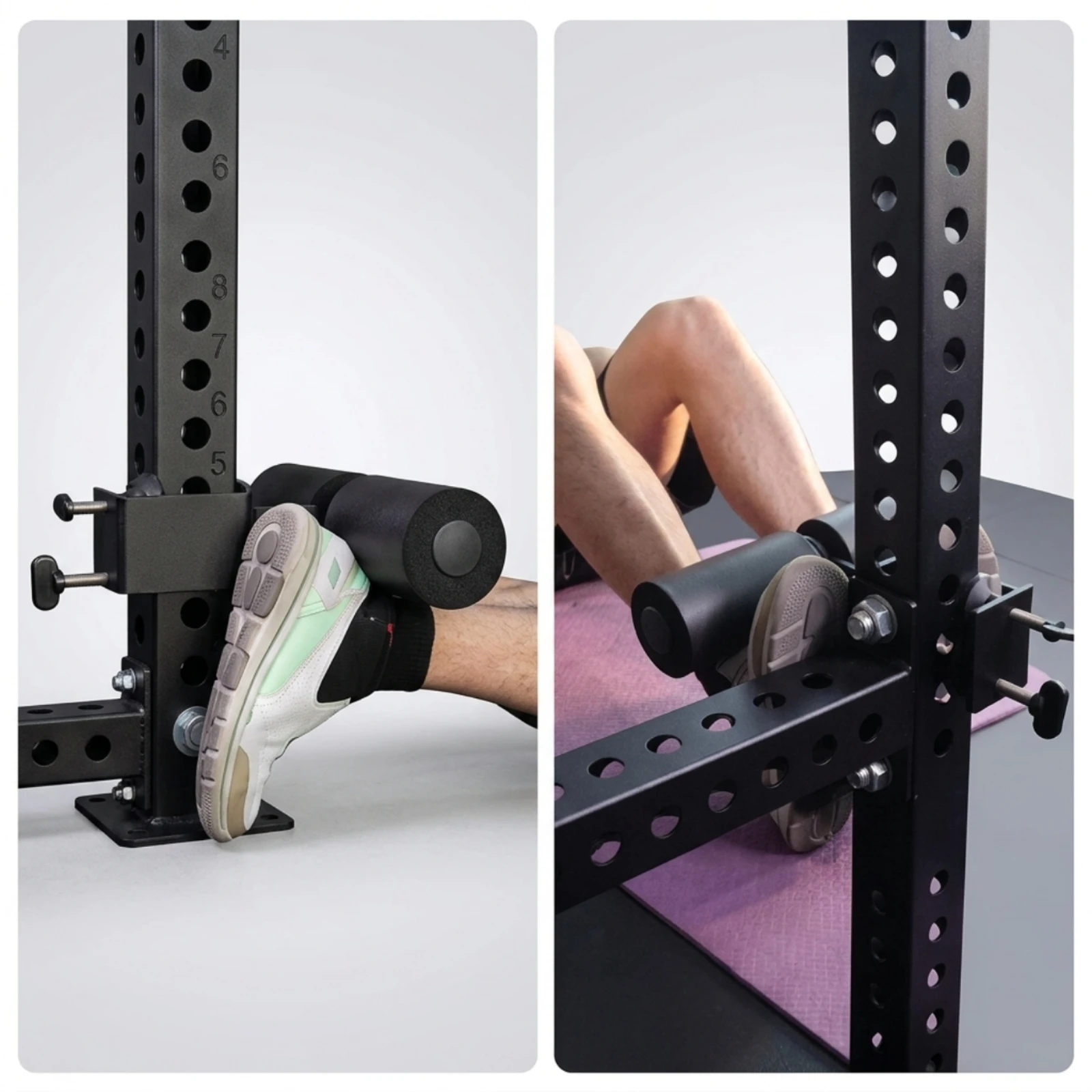 Squat Rack Leg Roller Heavy-Duty Leg Roller Attachment Power Rack Attachment Sturdy Exercise Equipment Comfortable - view 4
