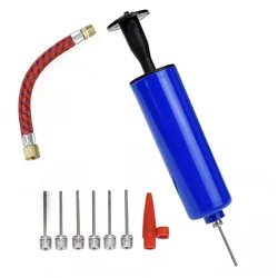 One Set Ball Pump Set Hand Pump Inflator Portable Ball Inflating Pump Tools with Air Hose