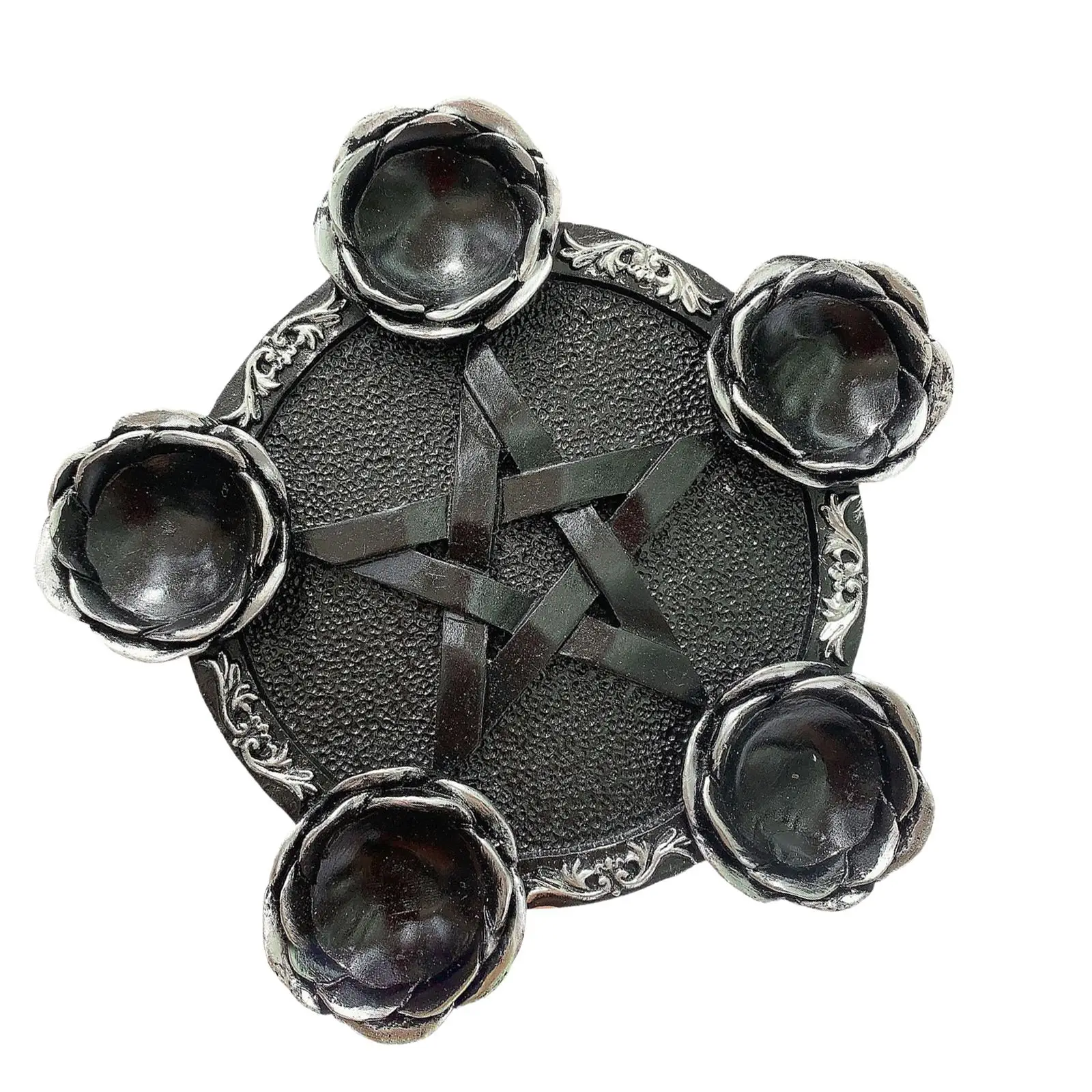 Resin Crystal Ball Display Stand Pentacle Ornament for Home Office Decor