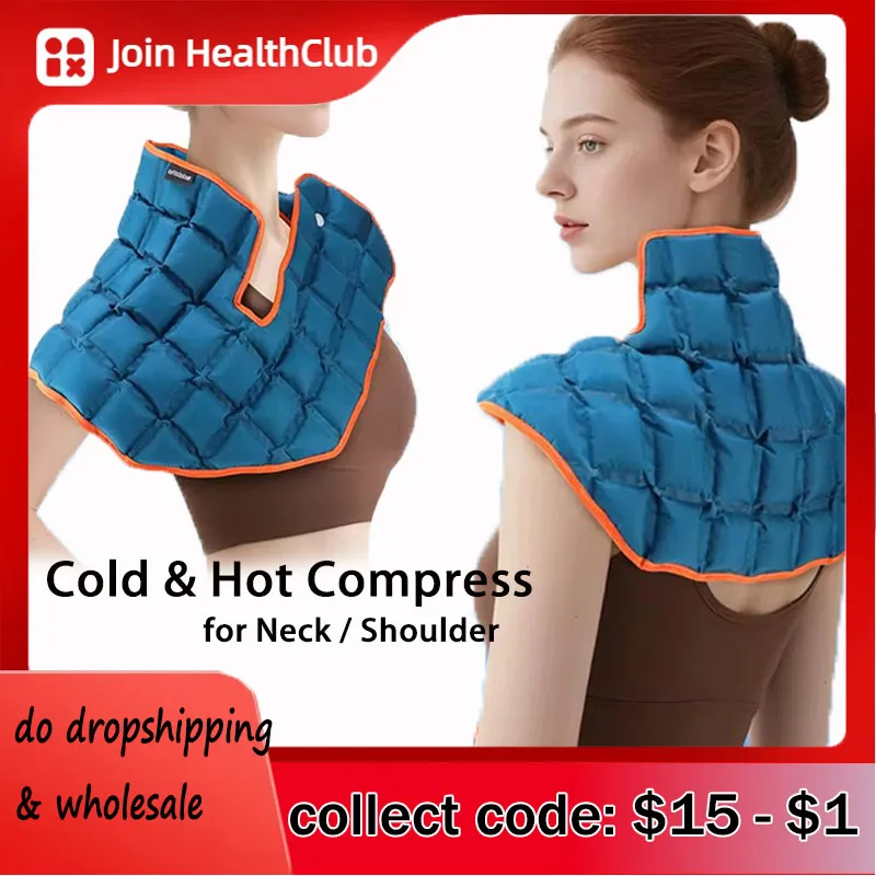 

MultiFunctional Shoulder Neck Wrap Self-Adhesive Ice Pack/Hot Compress Pad Reusable Brace with Auto-Wate Absorption