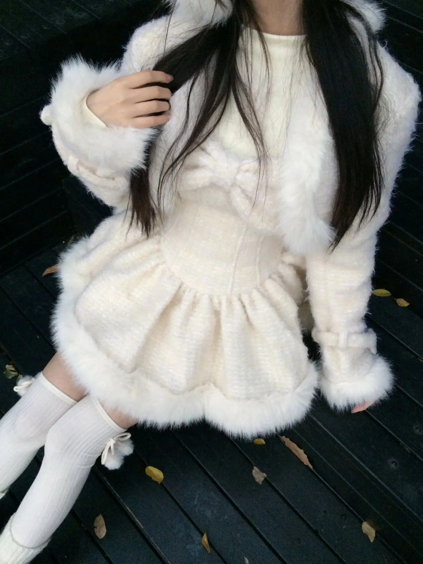 

Зимний комплект Sweet Princ Sle с пальто и пышной юбкой, новогодняя женская одежда премиум-класса Aosphere Sensation