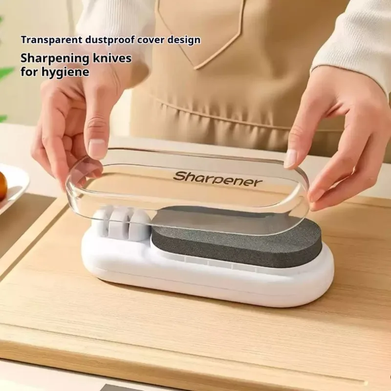3-in-1 Professional Sharpening Stone, Quick Sharpener for Kitchen Knives & Scissors, Blade Opening Tool, Kitchen Gadget view 2