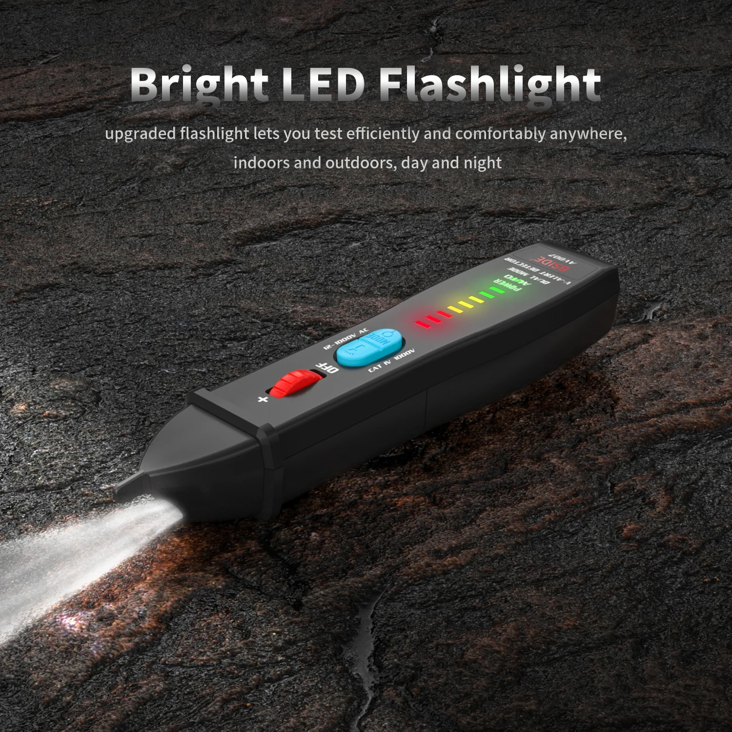 BSIDE New Non-Contact Voltage Detector Smart Pen Voltage Tester Live/Phase Breakpoint NCV Continuity