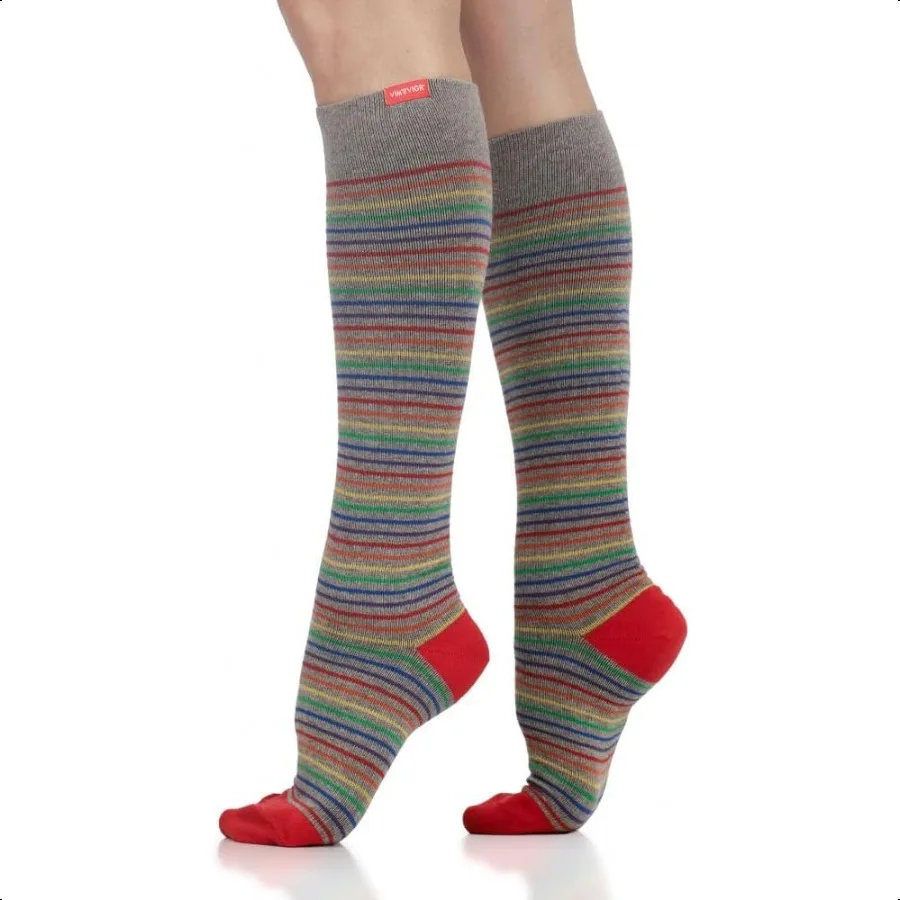 

VIM VIGR Cotton 1520 mmHg Graduated Comprion Socks ROYGBIV Pinstripe Small Medium (1 )