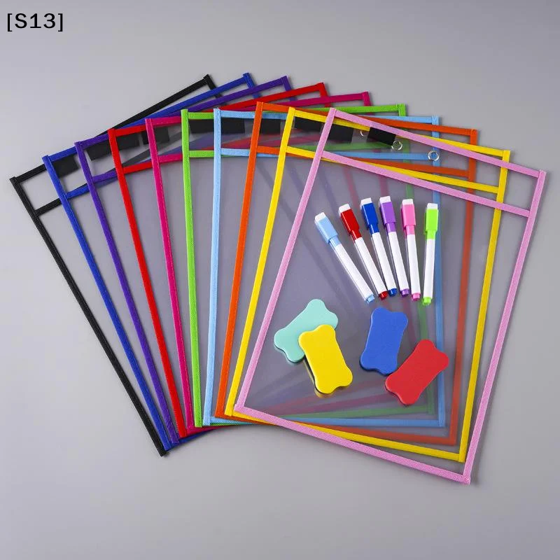 

Document Storage Bag Reusable Waterproof Clear Color Random File Folder Dry Wiping Kids Drawing Board For School Office[Q]Q@
