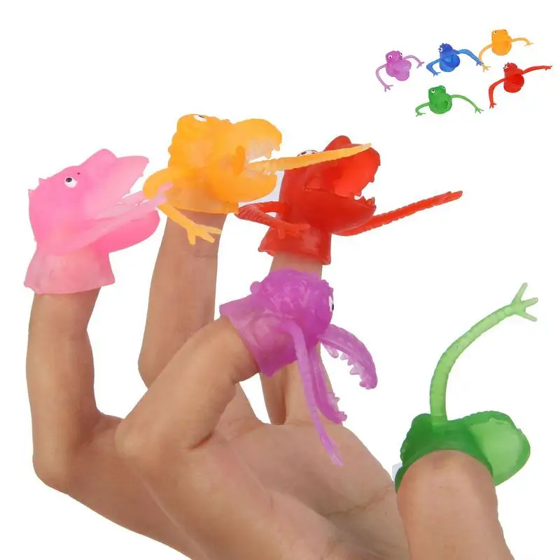 

Dinosaur Finger Toys 5pcs Dinosaur Stretchy Finger Puppets Soft Finger Puppet Safe Kids Toys For Outdoor Birthday Christmas