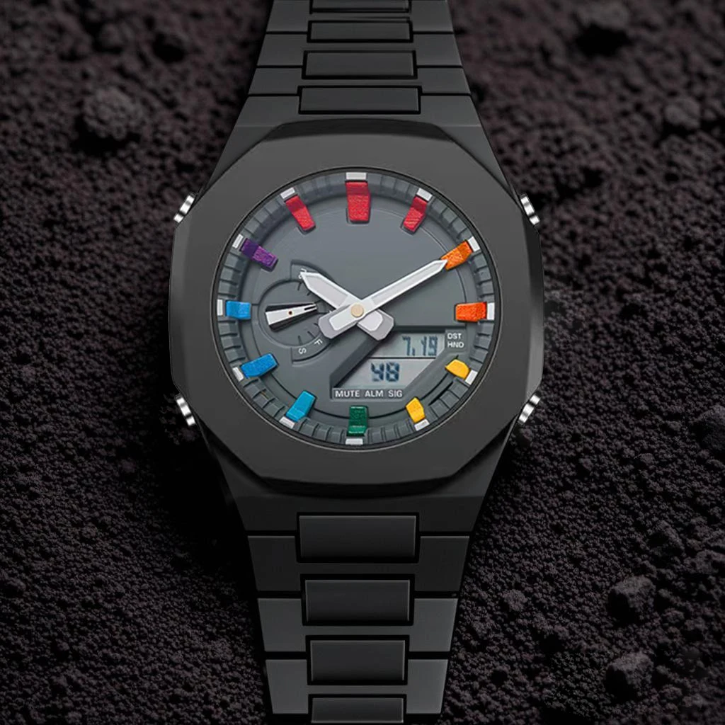 Мужские модные повседневные спортивные кварцевые часы в деловом цвете с градуированным циферблатом, водонепроницаемые, с подсветкой и датой