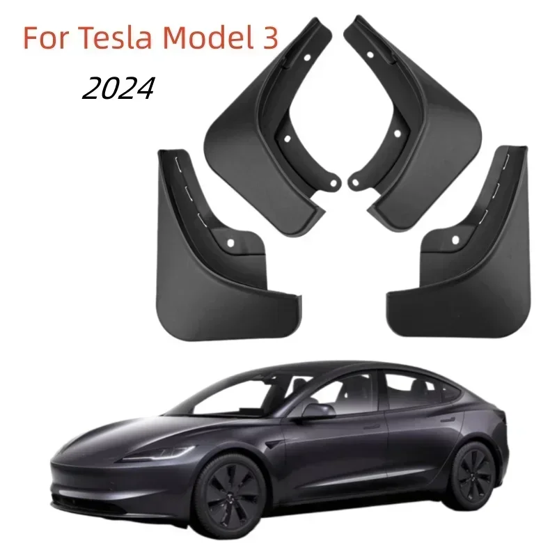 

4pcs/Set Car Mudguards for Tesla Model 3 2024 Fender Mud Flap Guards Splash Mudflaps