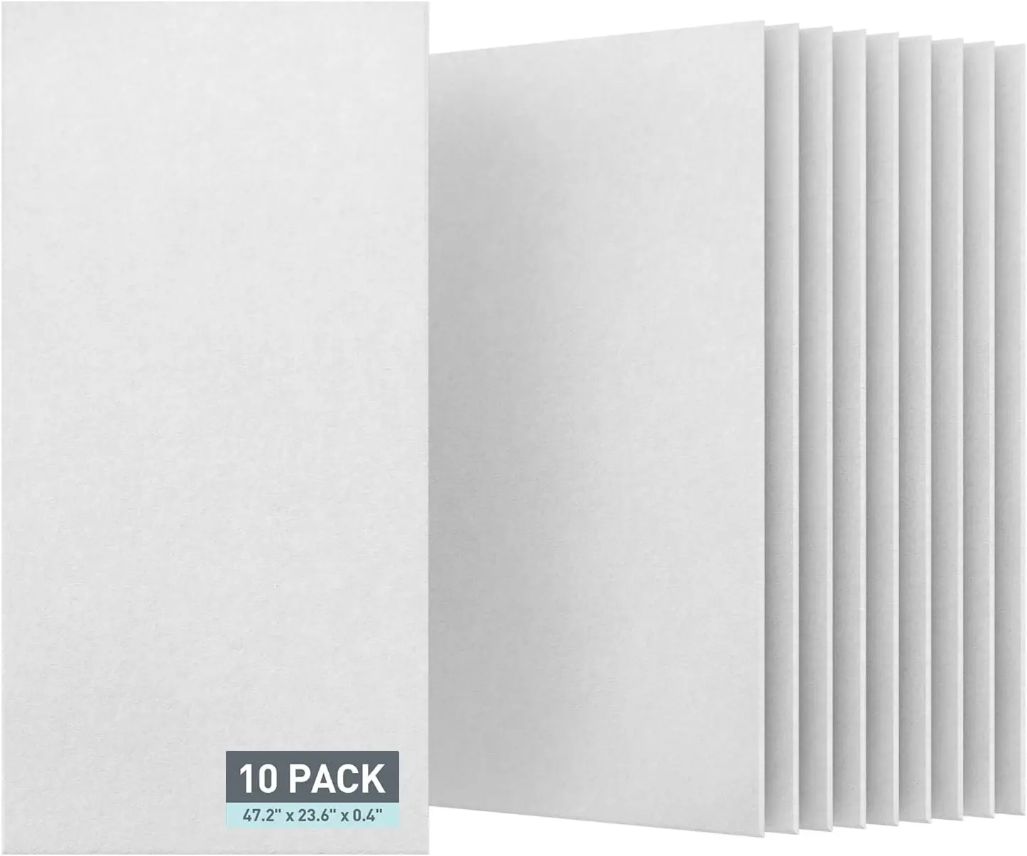 

10 Pcs Acoustic Panels, 47.2x23.6 Inches Sound Proof for Home Studio, Office, White