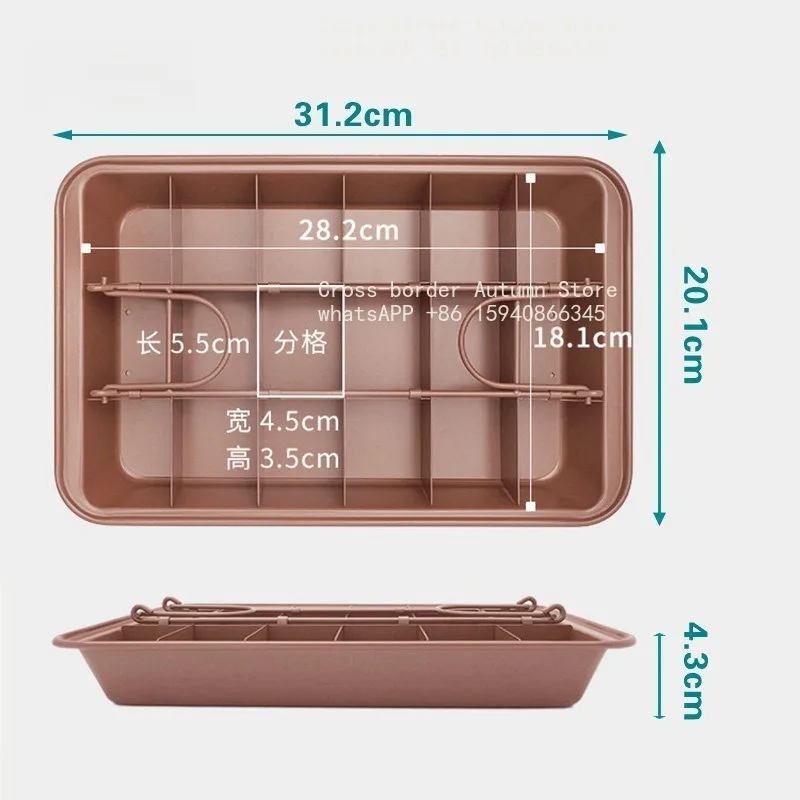 Household oven baking pan, non-stick cake baking mould, French 18-hole gridded bread pan