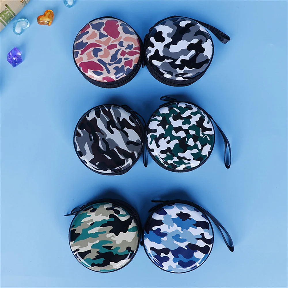 Mini Round Coin Purse Camouflage Tactical Coin Bag Outdoor Portable Wallet Coin Key Storage Bag Multi-Functional Waterproof