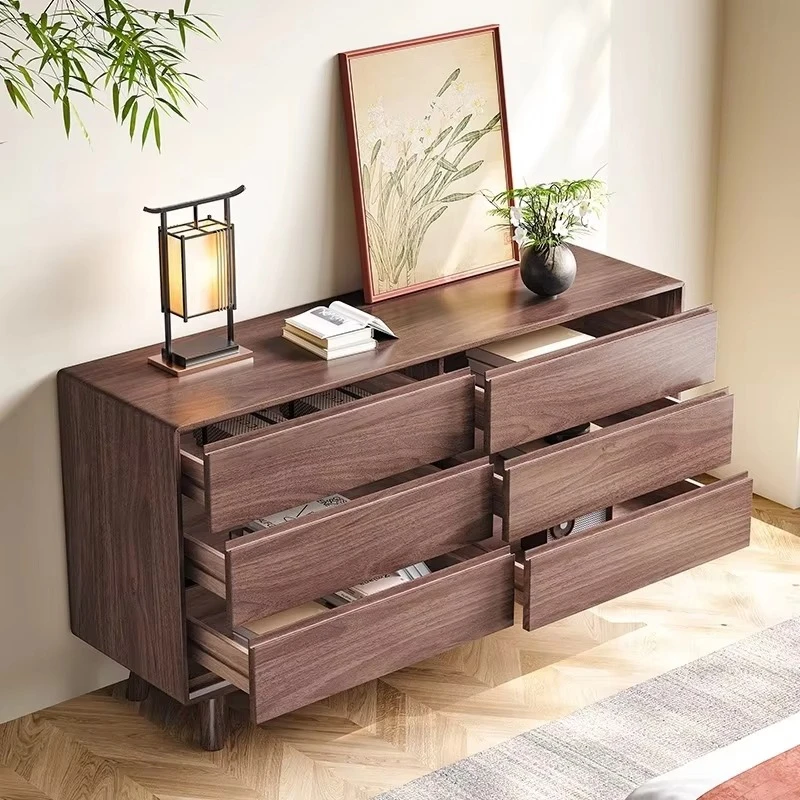 

Black walnut living room side cabinet, storage cabinet