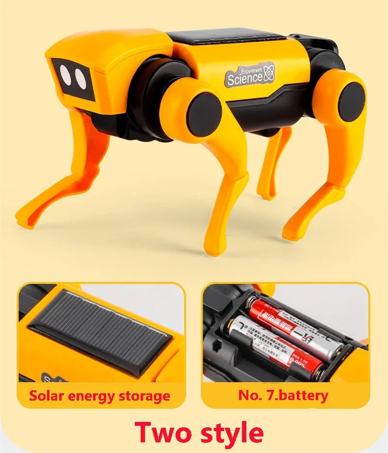 New Robotic dog Solar Electronic Intelligent Interactive Dog With kids toys Diy Assembling Educational Science birthday gift