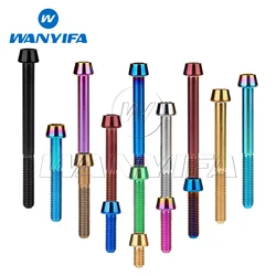 Wanyifa titanyum cıvata M5x 9 16 18 20 25 30 35 40 45 50 55 60mm Allen anahtar konik başlı vidalar bisiklet kök Seatpost