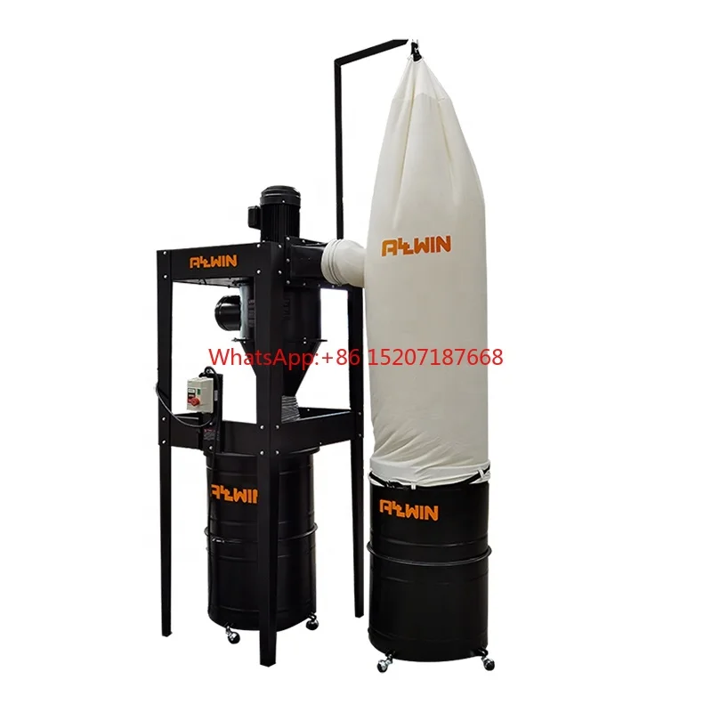 Workshop machinery central cyclone dust collection system 55 gallon steel drum dust collector