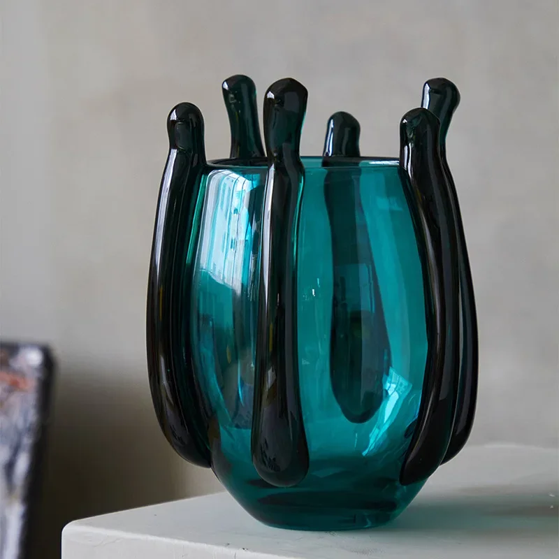 U2  Creative Handcrafted Silk-wrapped Glass Vase Glass Vase Transparent Vase Flower Arrangement Accessories Home Decoration