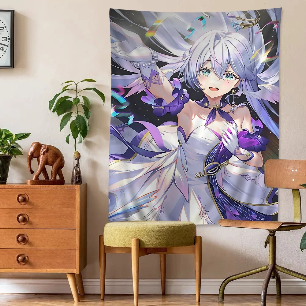 Honkai Star Rail Tapestry Anime Tapestry Hanging Tarot Hippie Wall Rugs Dorm Wall Hanging Sheets
